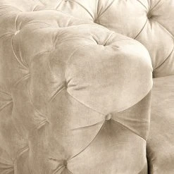 Ecksofa Merlin II - Samt Tomi: Creme - Longchair davorstehend links -Wohnzimmermöbel boutique en ligne 1000299174 211214 18052303095 DETAILS P000000001000299174