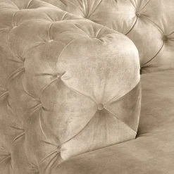 Ecksofa Merlin II - Samt Tomi: Creme - Longchair davorstehend links -Wohnzimmermöbel boutique en ligne 1000299174 211214 18052303139 DETAILS P000000001000299174