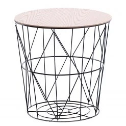 FLHF Beistelltisch Mia - Akazie Dekor / Schwarz