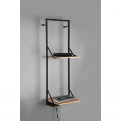 Red Living Wandregal Legno II - Inkl. Beleuchtung - Eukalytpus massiv / Metall - Eukalyptus / Schwarz -Wohnzimmermöbel boutique en ligne 1000300270 211014 13263100154 MOOD DETAILS P000000001000300270 mood