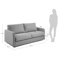 Loftscape Schlafsofa Jobo - Chenille - Chenille Chaja: Hellgrau - Breite: 182 cm 12 Loftscape Schlafsofa Jobo - Chenille - Chenille Chaja: Hellgrau - Breite: 182 cm -Wohnzimmermöbel boutique en ligne 1000300360 211229 15021300616 SKETCH DETAILS P000000001000300360 sketch