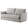 Loftscape Schlafsofa Gunn - Leinen - Leinen Blina: Hellgrau - Breite: 202 cm