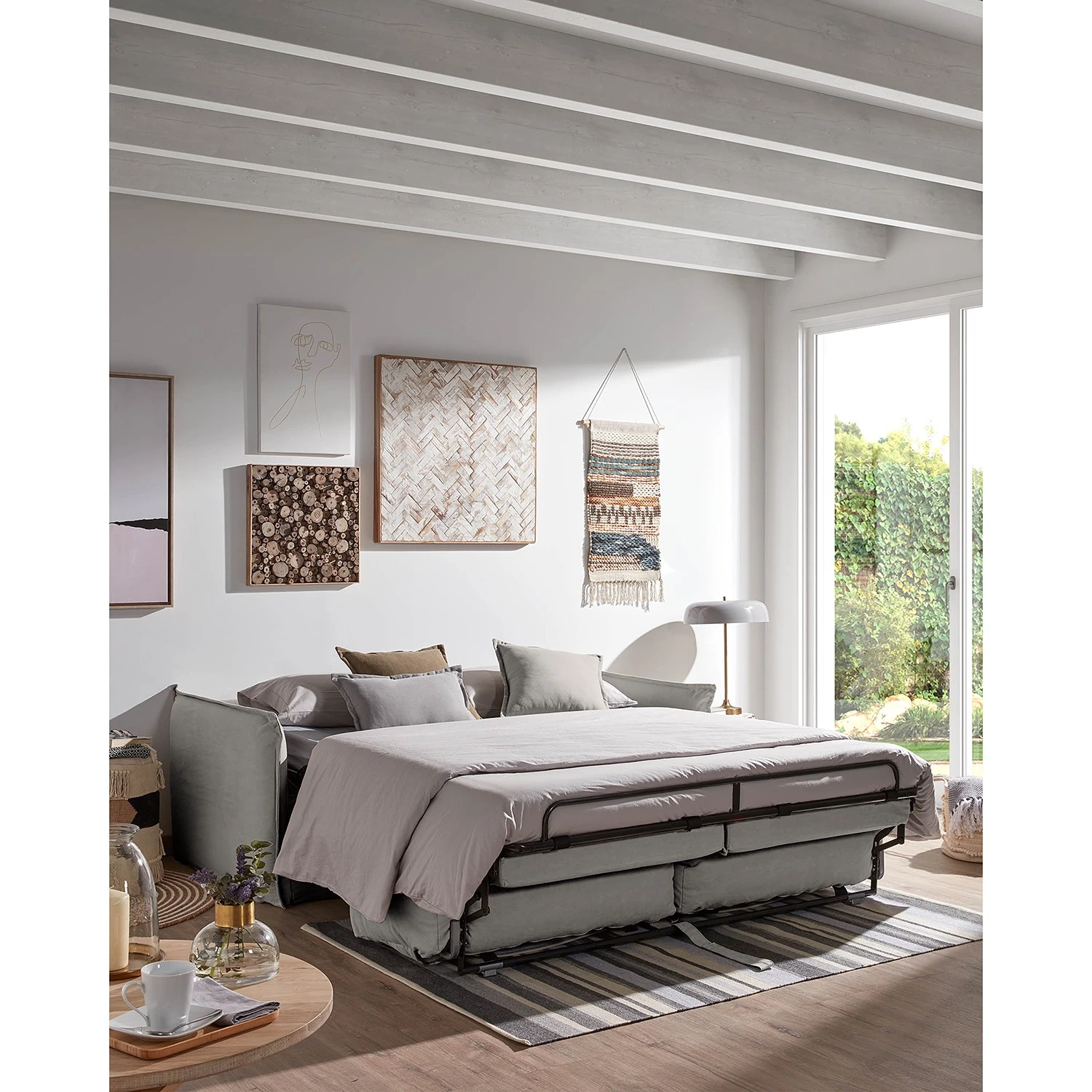 Loftscape Schlafsofa Gunn - Leinen - Leinen Blina: Hellgrau - Breite: 202 cm 3 Loftscape Schlafsofa Gunn - Leinen - Leinen Blina: Hellgrau - Breite: 202 cm – Bild 3