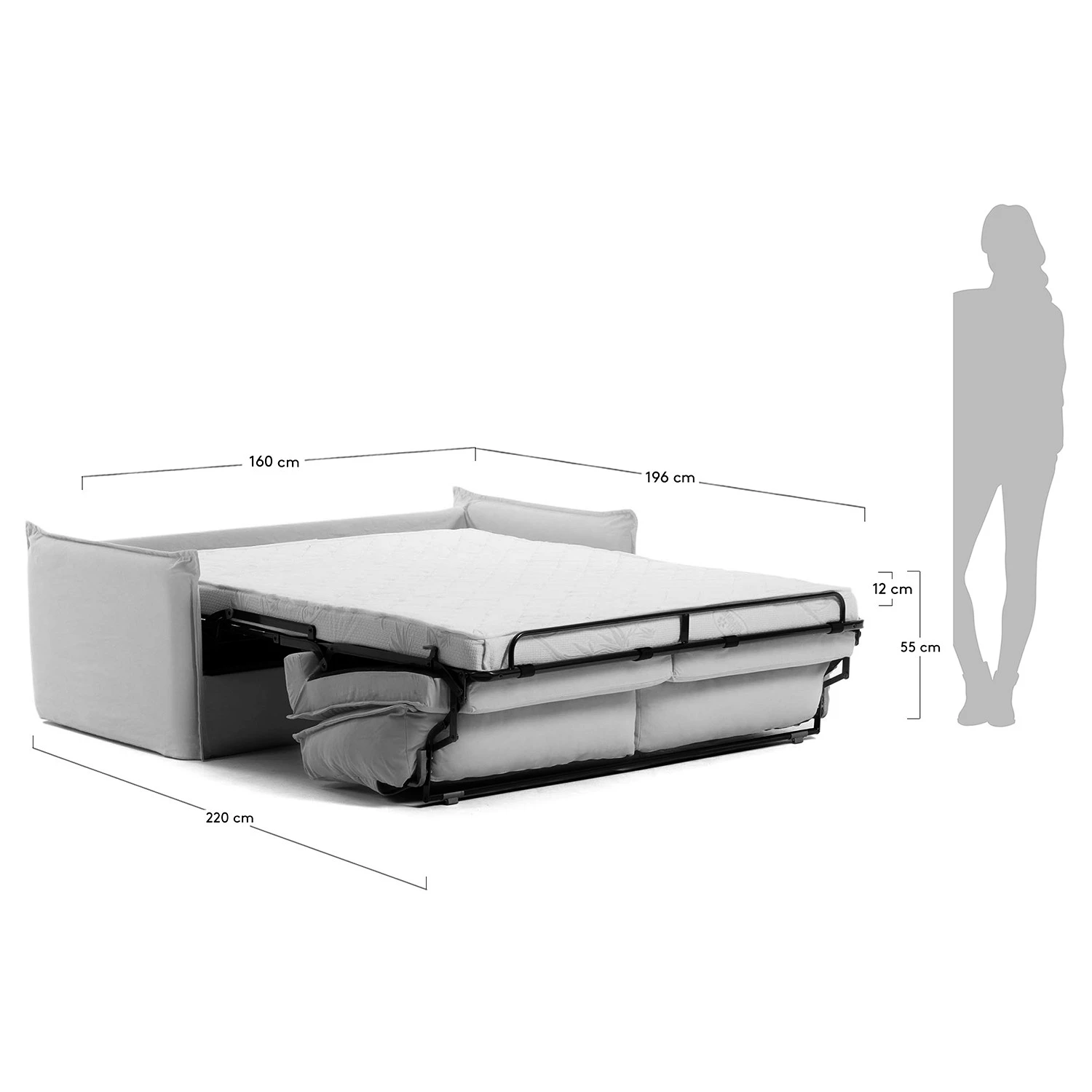 Loftscape Schlafsofa Gunn - Leinen - Leinen Blina: Hellgrau - Breite: 202 cm 15 Loftscape Schlafsofa Gunn - Leinen - Leinen Blina: Hellgrau - Breite: 202 cm – Bild 15
