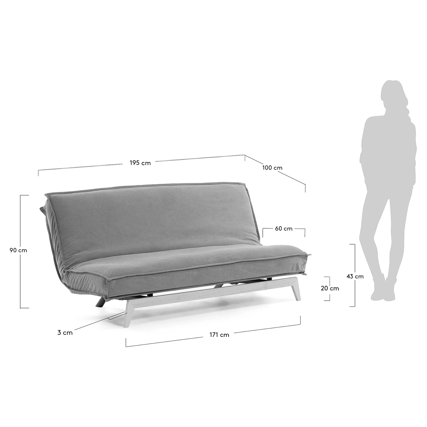 Loftscape Schlafsofa Molt - Leinen - Leinen Blina: Hellgrau 15 Loftscape Schlafsofa Molt - Leinen - Leinen Blina: Hellgrau – Bild 15