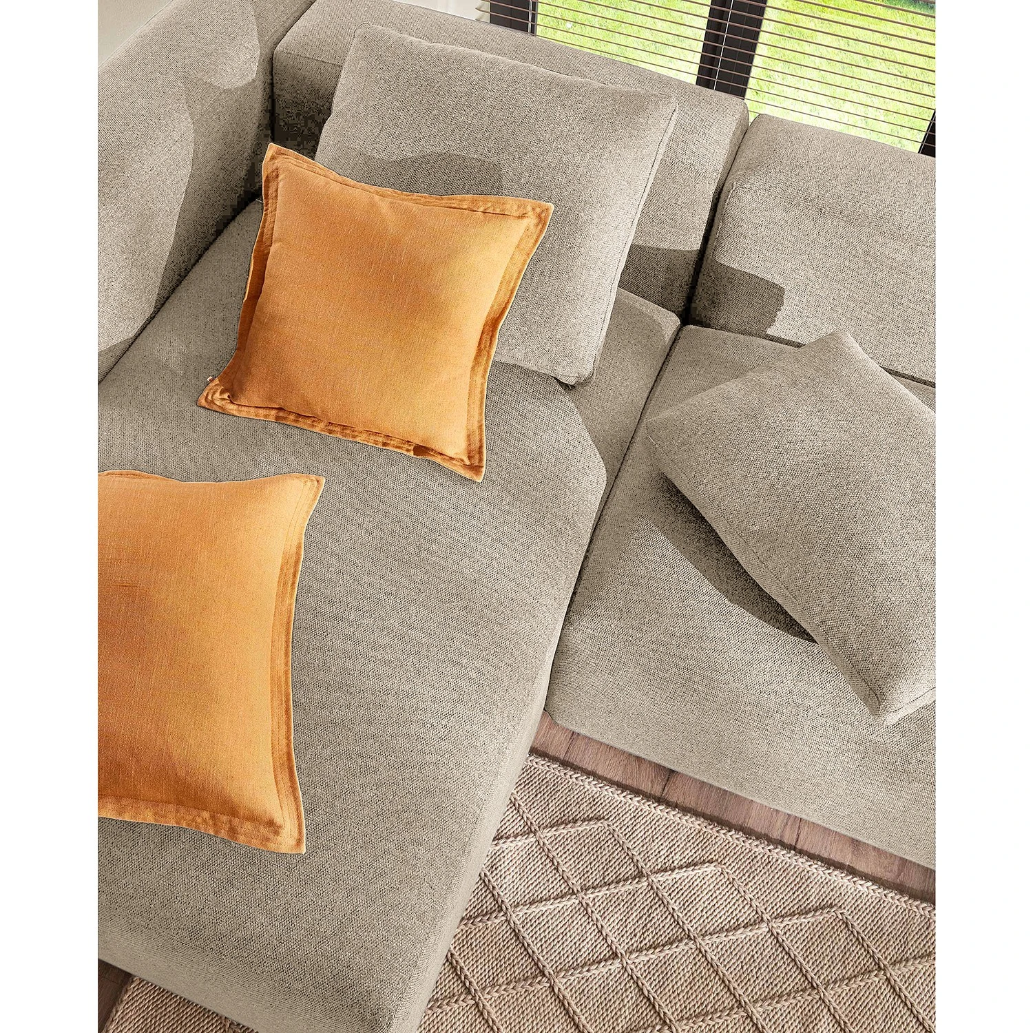 Loftscape Ecksofa Mandal I - Chenille Gratia: Beige - Longchair davorstehend links 3 Loftscape Ecksofa Mandal I - Chenille Gratia: Beige - Longchair davorstehend links – Bild 3