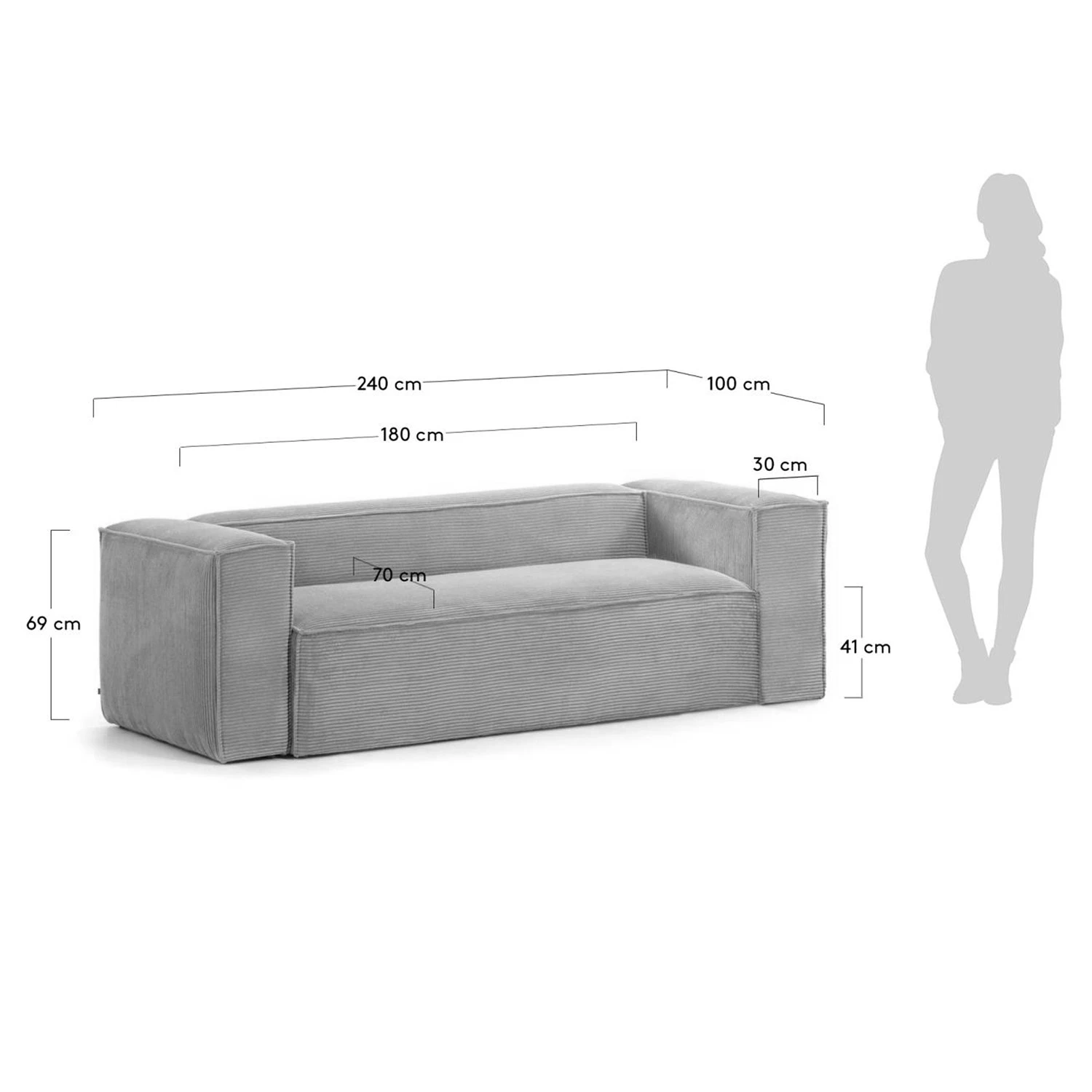 Loftscape Sofa Mandal (3-Sitzer) - Cordstoff Lole: Hellgrau 13 Loftscape Sofa Mandal (3-Sitzer) - Cordstoff Lole: Hellgrau – Bild 13