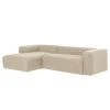 Loftscape Ecksofa Mandal IV - Chenille Gratia: Beige - Longchair davorstehend links