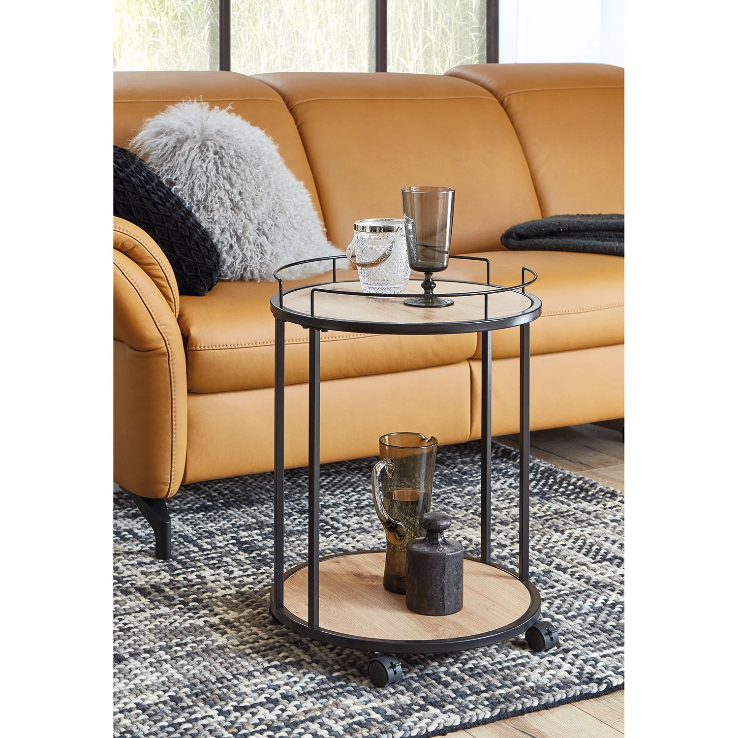 Loftscape Beistelltisch Samuro - Metall - Eiche Dekor / Schwarz 2 Loftscape Beistelltisch Samuro - Metall - Eiche Dekor / Schwarz – Bild 2