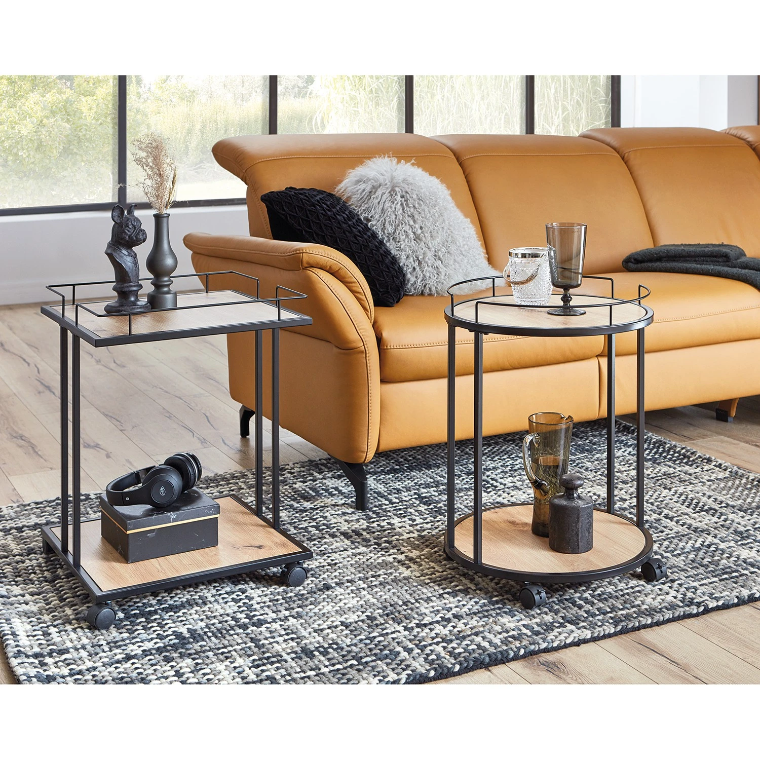 Loftscape Beistelltisch Samuro - Metall - Eiche Dekor / Schwarz 3 Loftscape Beistelltisch Samuro - Metall - Eiche Dekor / Schwarz – Bild 3