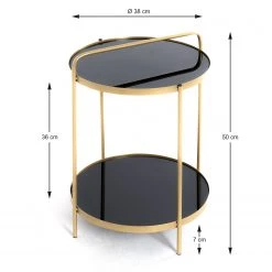 Loftscape Beistelltisch Warwick - Glas / Metall - Schwarz / Gold -Wohnzimmermöbel boutique en ligne 1000300699 211015 104936000547 SKETCH DETAILS P000000001000300699 sketch