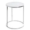 Loftscape Beistelltisch Molac - Metall - Hochglanz Weiß / Chrom