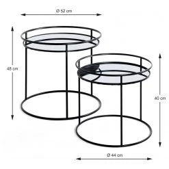 Loftscape Beistelltisch Hamlin (2er-Set) - Glas / Metall - Schwarz -Wohnzimmermöbel boutique en ligne 1000300703 211015 104937000565 SKETCH DETAILS P000000001000300703 sketch