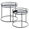 Loftscape Beistelltisch Hamlin (2er-Set) - Glas / Metall - Schwarz
