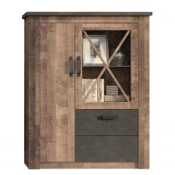 Trendteam Wohnwand Georgia (4-teilig) - Dunkelgrau / Eiche Rustikal Dekor -Wohnzimmermöbel boutique en ligne 1000300851 211015 12543700092 DETAILS P000000001000300851