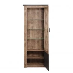 Trendteam Standvitrine Georgia - Dunkelgrau / Eiche Rustikal Dekor -Wohnzimmermöbel boutique en ligne 1000300856 211015 125446000121 DETAILS P000000001000300856