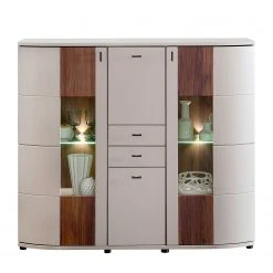Loftscape Highboard Saida II - Inkl. Beleuchtung - Kaschmir / Nussbaum Dekor