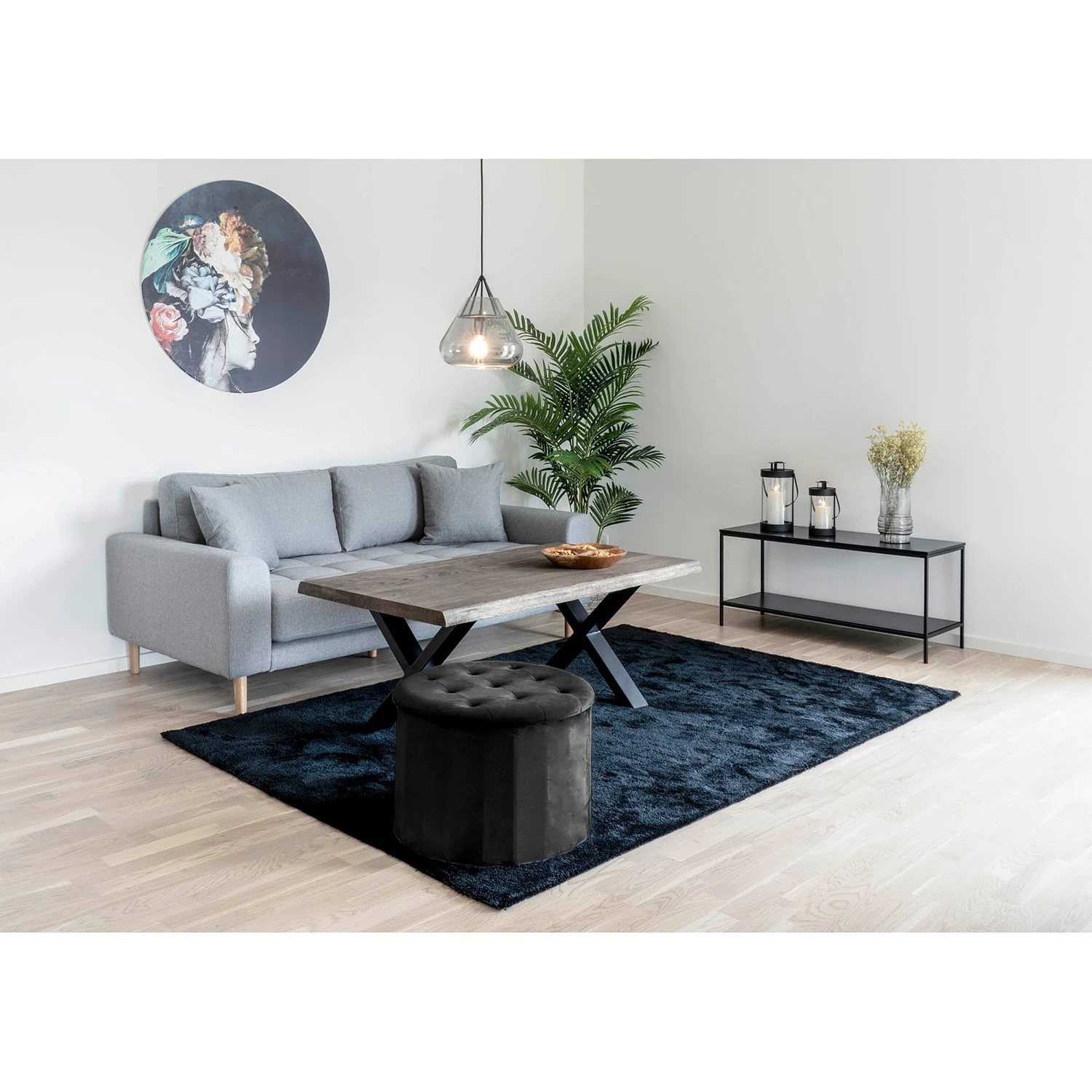 Loftscape Polsterhocker Latori - Samt - Schwarz 2 Loftscape Polsterhocker Latori - Samt - Schwarz – Bild 2