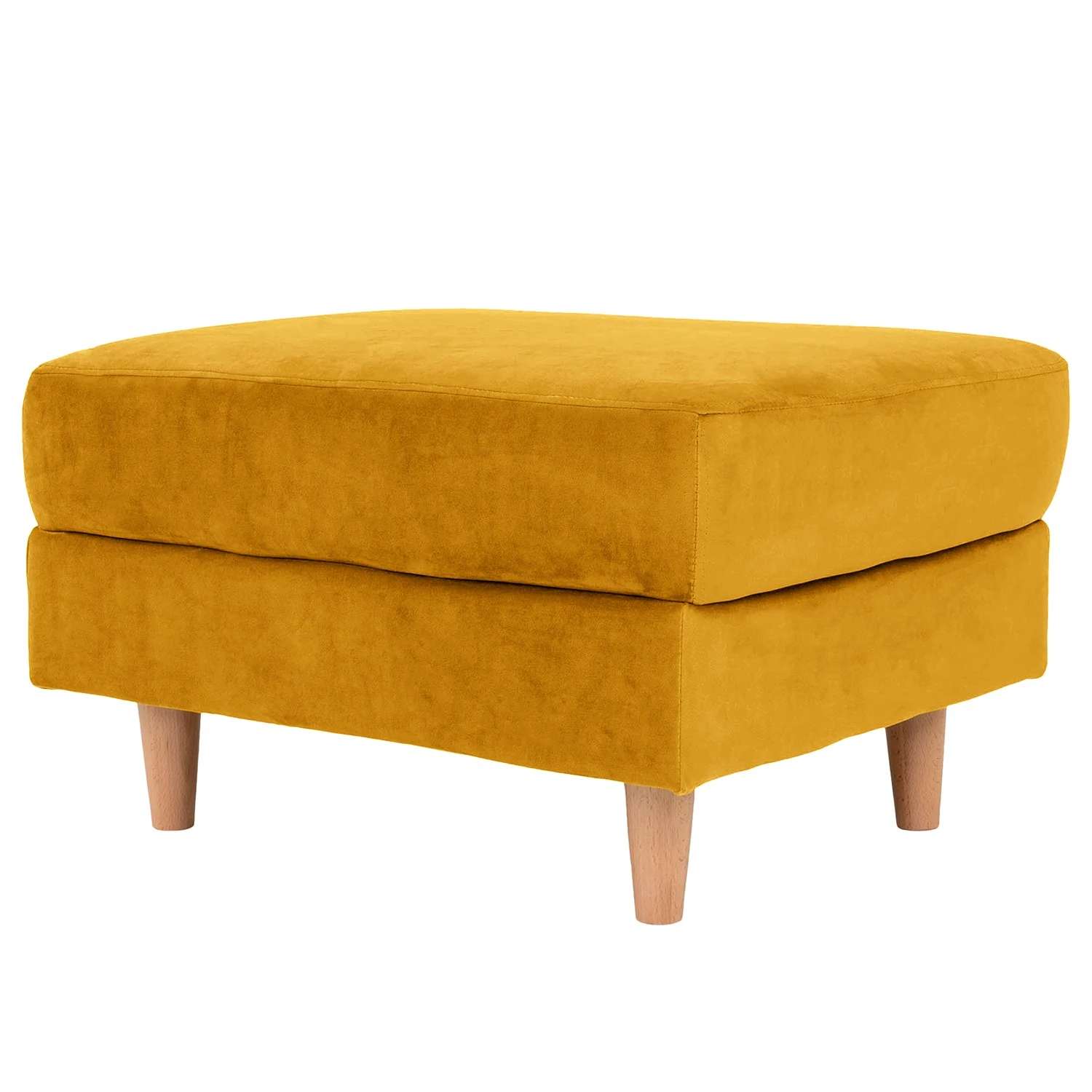 Loftscape Polsterhocker Karolino - Samt - Senfgelb 1 Loftscape Polsterhocker Karolino - Samt - Senfgelb