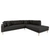 Loftscape Ecksofa Cordova II - Samt - Dunkelgrau - Longchair davorstehend rechts