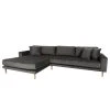 Loftscape Ecksofa Cordova I - Samt - Dunkelgrau - Ecke davorstehend links