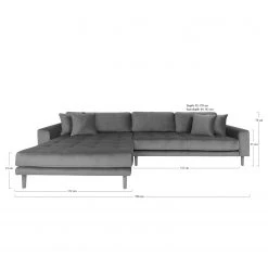 Loftscape Ecksofa Cordova I - Samt - Dunkelgrau - Ecke davorstehend links -Wohnzimmermöbel boutique en ligne 1000304011 211126 10465100340 DETAILS P000000001000304011