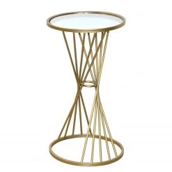 Red Living Beistelltisch Collyer - Glas / Metall - Gold