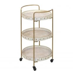 Red Living Servierwagen Frelada - Metall - Cremeweiß / Gold