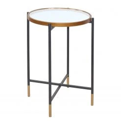 Loftscape Beistelltisch Monaco - Glas / Metall - Schwarz / Gold