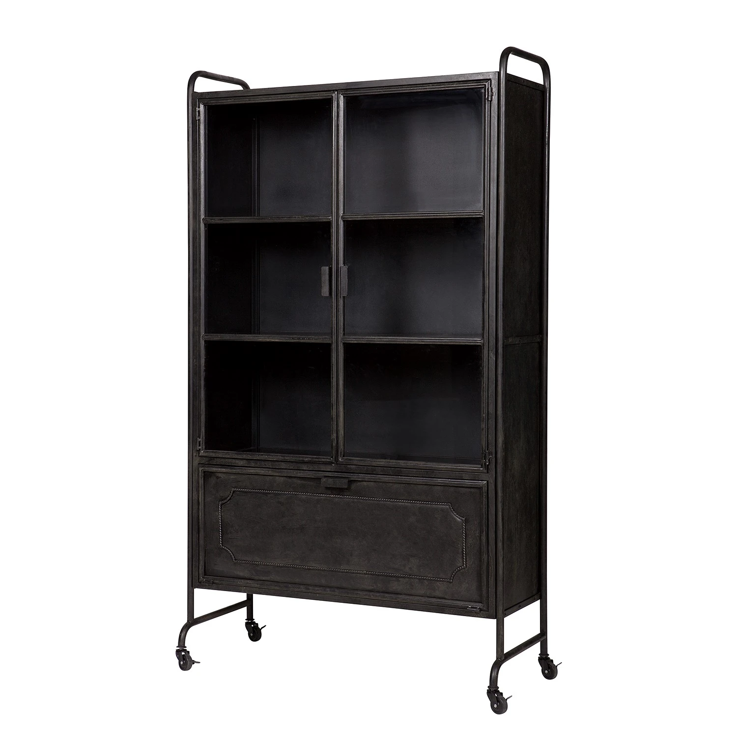 Red Living Vitrinenschrank Leska - Metall - Vintage Schwarz 1 Red Living Vitrinenschrank Leska - Metall - Vintage Schwarz