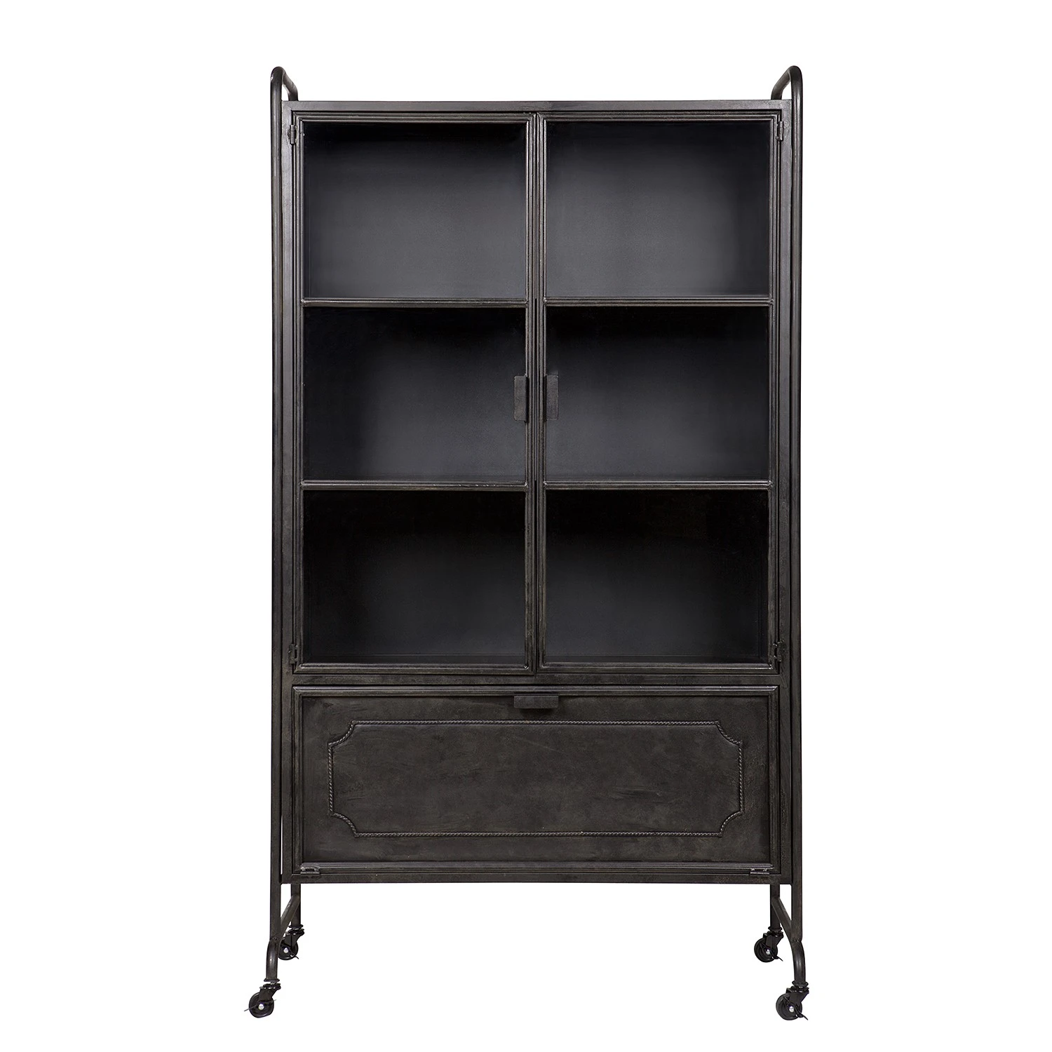 Red Living Vitrinenschrank Leska - Metall - Vintage Schwarz 4 Red Living Vitrinenschrank Leska - Metall - Vintage Schwarz – Bild 4