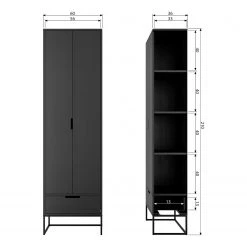 Red Living Garderobenschrank Cobar - Esche massiv - Esche Schwarz 15 Red Living Garderobenschrank Cobar - Esche massiv - Esche Schwarz -Wohnzimmermöbel boutique en ligne 1000304181 211029 12341600724 SKETCH DETAILS P000000001000304181 sketch