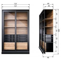 Red Living Vitrinenschrank Bomba - Kiefer massiv - Kiefer Schwarz / Kiefer Dunkel 18 Red Living Vitrinenschrank Bomba - Kiefer massiv - Kiefer Schwarz / Kiefer Dunkel -Wohnzimmermöbel boutique en ligne 1000304182 211029 12341700732 SKETCH DETAILS P000000001000304182 sketch