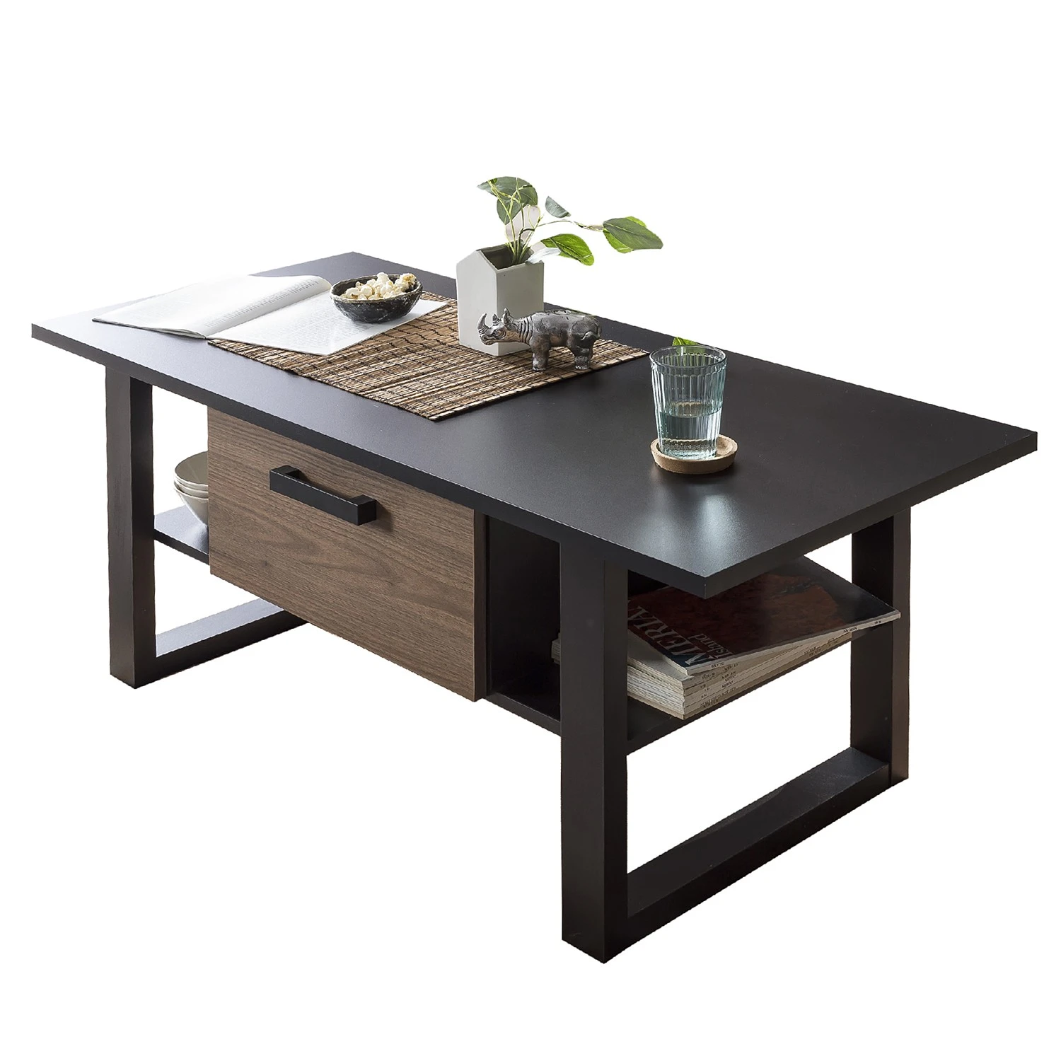 Red Living Couchtisch Norddal - Nussbaum Dekor / Schwarz 5 Red Living Couchtisch Norddal - Nussbaum Dekor / Schwarz – Bild 5