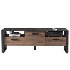 Red Living TV-Lowboard Norddal I - Nussbaum Dekor / Schwarz -Wohnzimmermöbel boutique en ligne 1000304807 211027 10494600082 DETAILS P000000001000304807