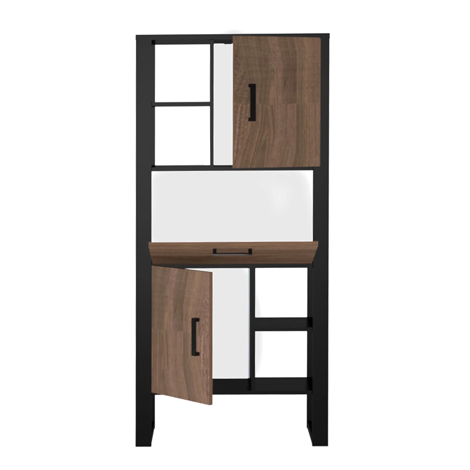 Red Living Regal Norddal II - Nussbaum Dekor / Schwarz 5 Red Living Regal Norddal II - Nussbaum Dekor / Schwarz – Bild 5