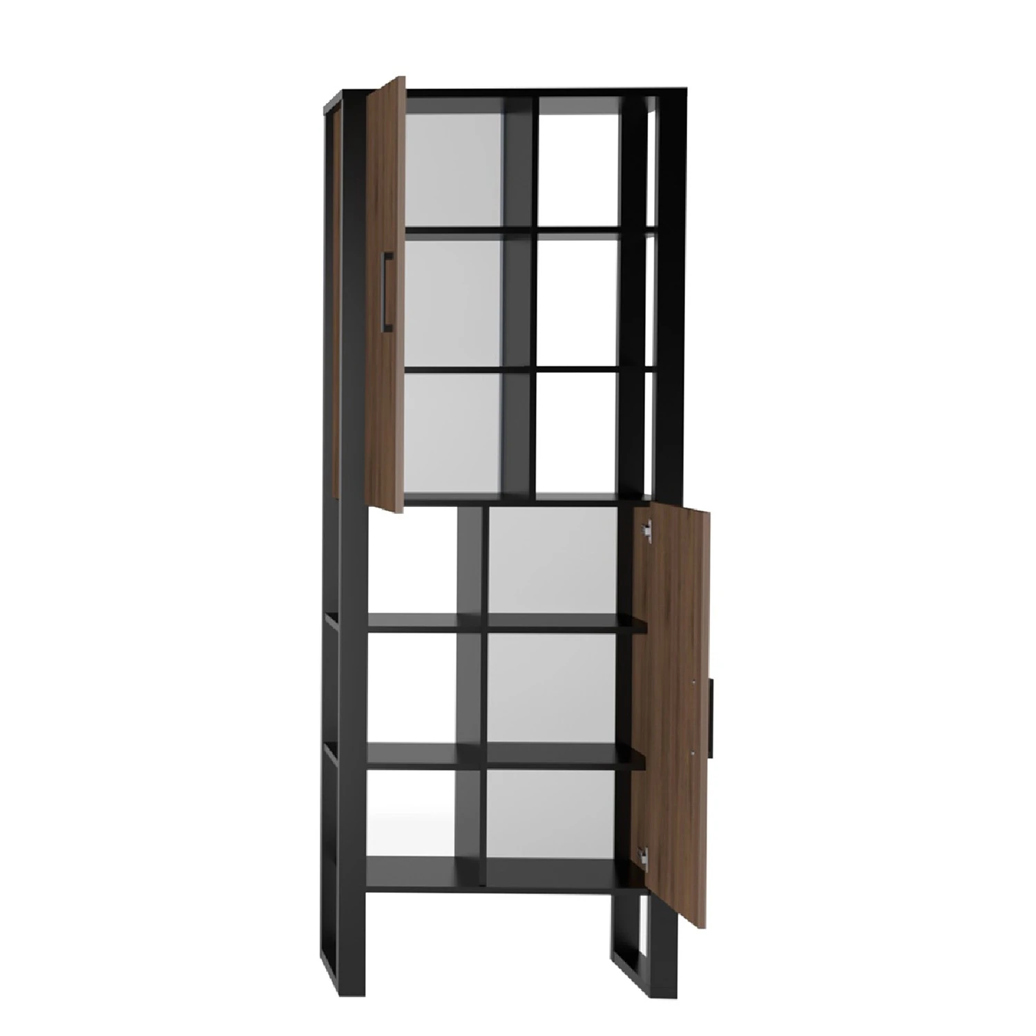 Red Living Regal Norddal I - Nussbaum Dekor / Schwarz 6 Red Living Regal Norddal I - Nussbaum Dekor / Schwarz – Bild 6