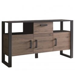 Red Living Sideboard Norddal - Nussbaum Dekor / Schwarz