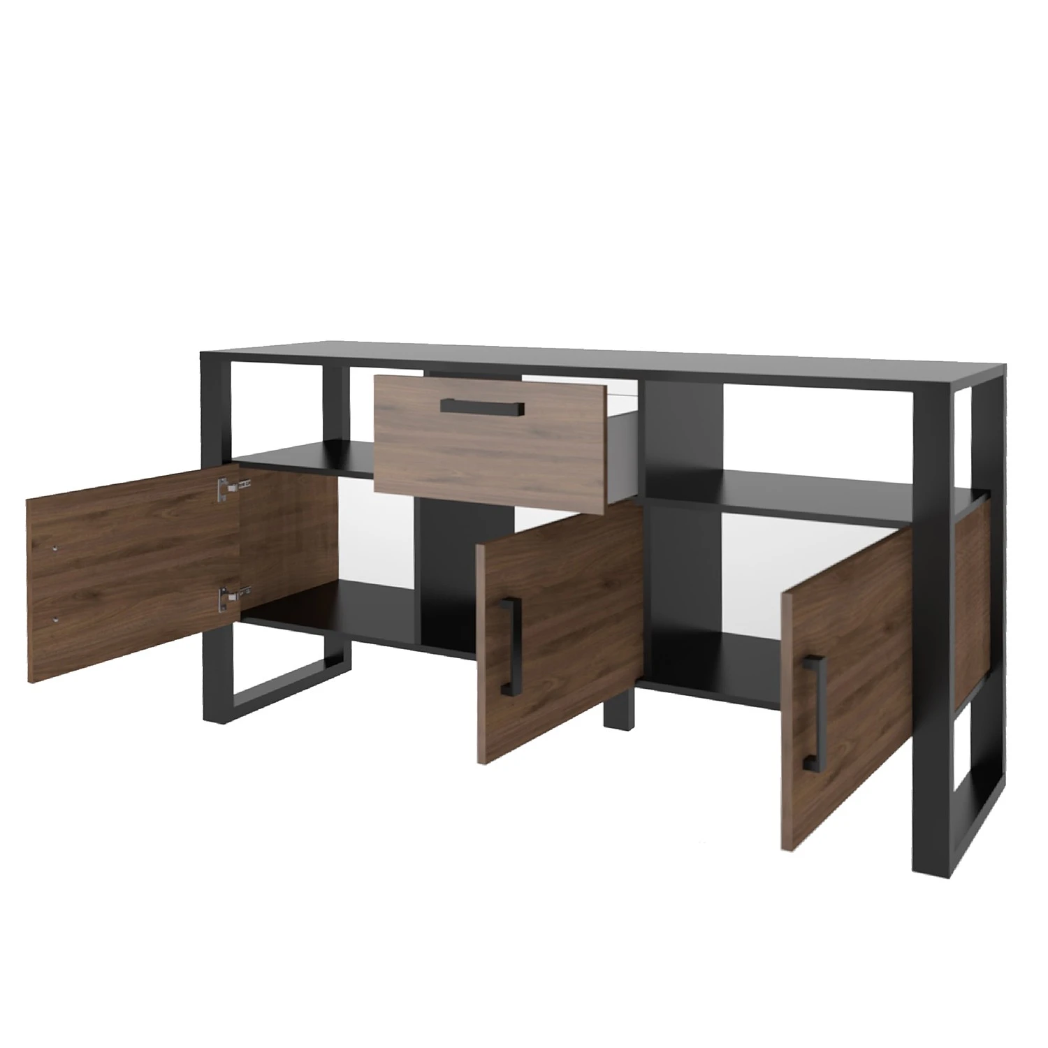 Red Living Sideboard Norddal - Nussbaum Dekor / Schwarz 6 Red Living Sideboard Norddal - Nussbaum Dekor / Schwarz – Bild 6