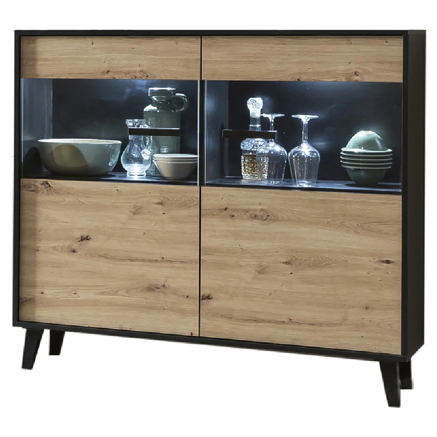 Norrwood Kommode Argenteuil II - Eiche Artisan Dekor / Schwarz 1 Norrwood Kommode Argenteuil II - Eiche Artisan Dekor / Schwarz