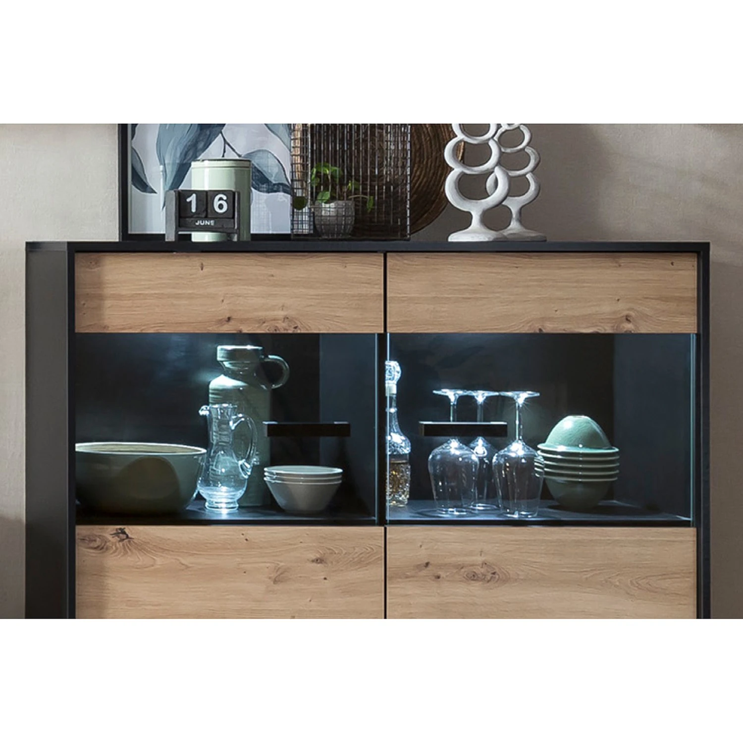 Norrwood Kommode Argenteuil II - Eiche Artisan Dekor / Schwarz 2 Norrwood Kommode Argenteuil II - Eiche Artisan Dekor / Schwarz – Bild 2