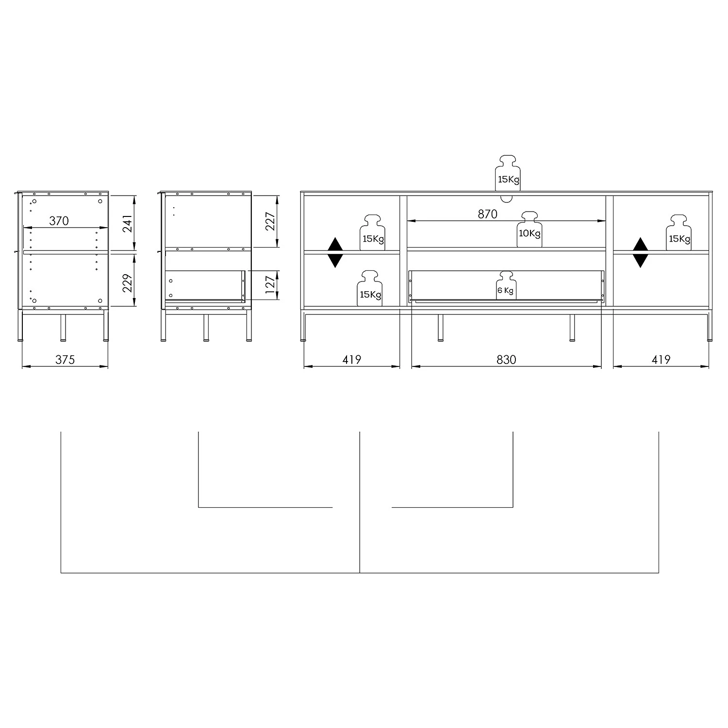 Maja Möbel TV-Lowboard Trend Wood I - Asteiche Dekor / Schwarz 6 Maja Möbel TV-Lowboard Trend Wood I - Asteiche Dekor / Schwarz – Bild 6