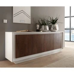 LC Spa Sideboard Forenza - Nussbaum Dekor / Weiß -Wohnzimmermöbel boutique en ligne 1000306547 211122 15091400088 MOOD DETAILS P000000001000306547 mood