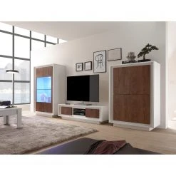 LC Spa Highboard Forenza - Nussbaum Dekor / Weiß -Wohnzimmermöbel boutique en ligne 1000306548 211122 15090800082 MOOD DETAILS P000000001000306548 mood