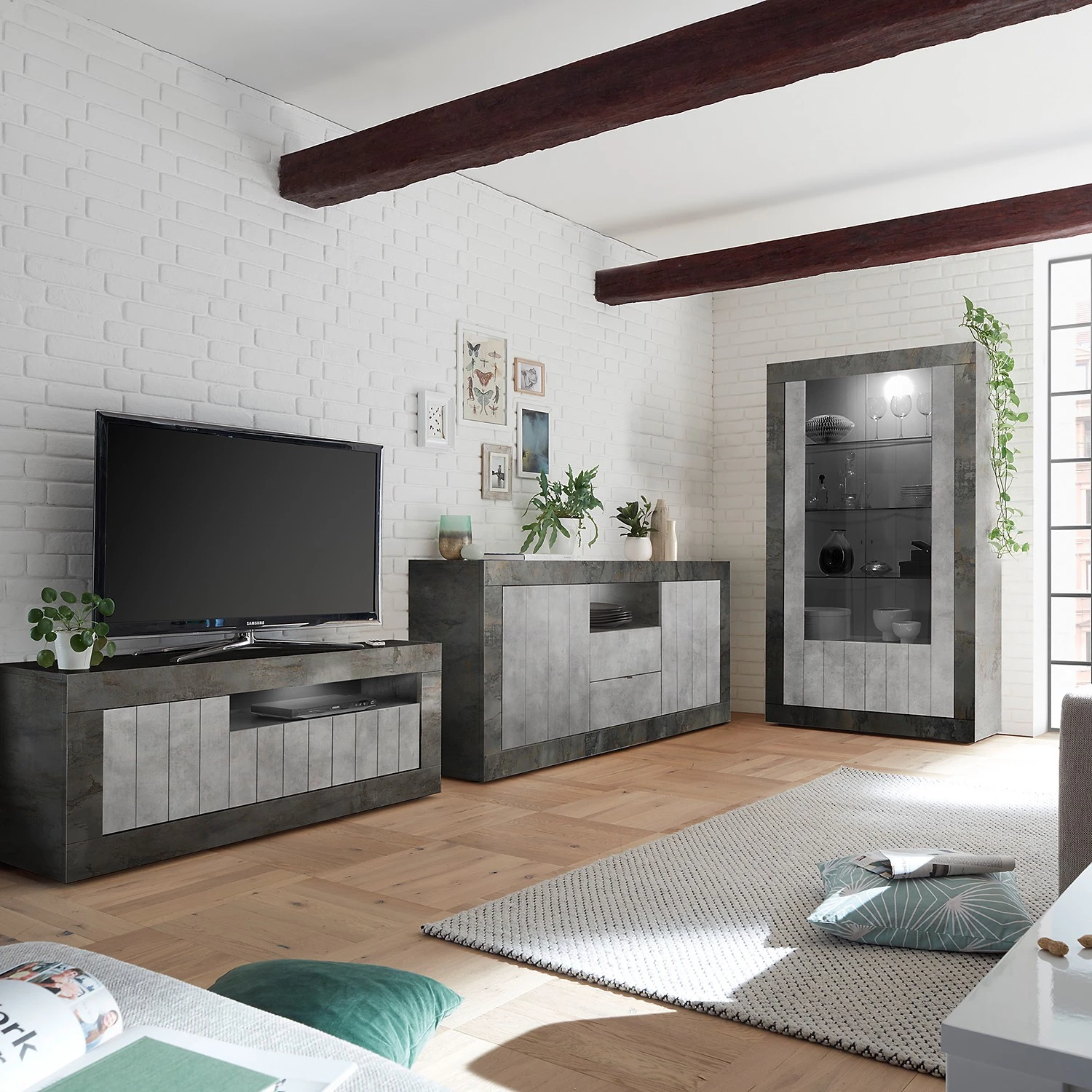 LC Spa Sideboard Urbino I - Hellgrau / Dunkelgrau 2 LC Spa Sideboard Urbino I - Hellgrau / Dunkelgrau – Bild 2