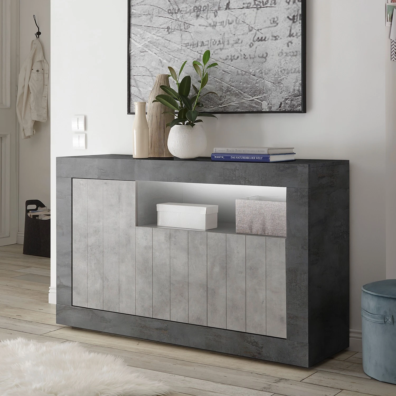 LC Spa Sideboard Urbino II - Hellgrau / Dunkelgrau 2 LC Spa Sideboard Urbino II - Hellgrau / Dunkelgrau – Bild 2