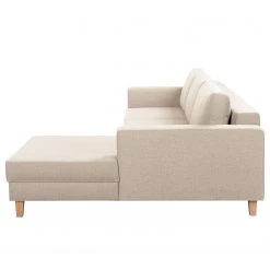 Ecksofa MAISON mit Schlaffunktion - Webstoff Inas: Cappuccino - Longchair davorstehend rechts -Wohnzimmermöbel boutique en ligne 1000306803 211207 11541401351 DETAILS P000000001000306803