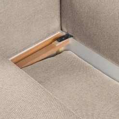 Ecksofa MAISON mit Schlaffunktion - Webstoff Inas: Cappuccino - Longchair davorstehend rechts -Wohnzimmermöbel boutique en ligne 1000306803 211207 11542901395 DETAILS P000000001000306803