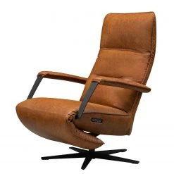 Ars manufacti Relaxsessel Asunden - Antiklederlook - Mischgewebe Bulan: Cognac