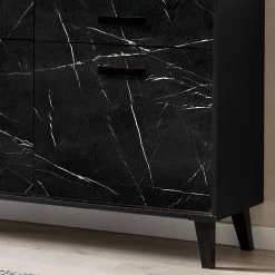 Jack & Alice Sideboard Fintel I - Marmor Schwarz Dekor / Schwarz -Wohnzimmermöbel boutique en ligne 1000307050 211110 08234500082 DETAILS P000000001000307050